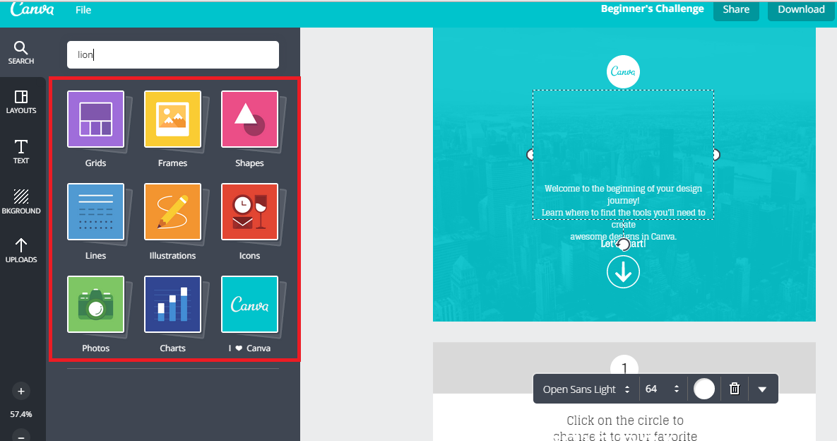 how to use canva step 2
