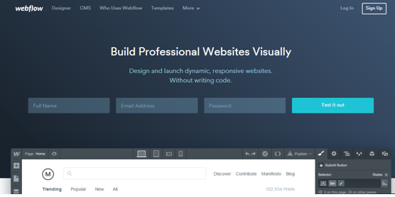 Web design tool Webflow