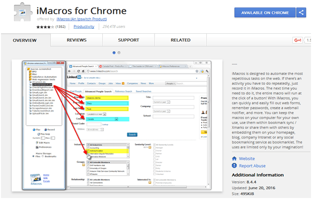 imascros chrome extension