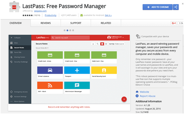 lastpass chrome extension