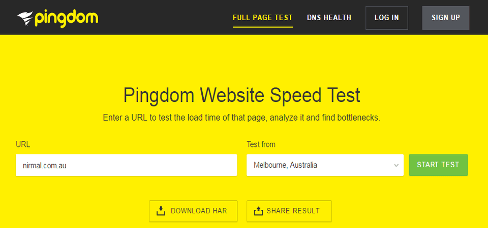 Pingdom Website Speed Test