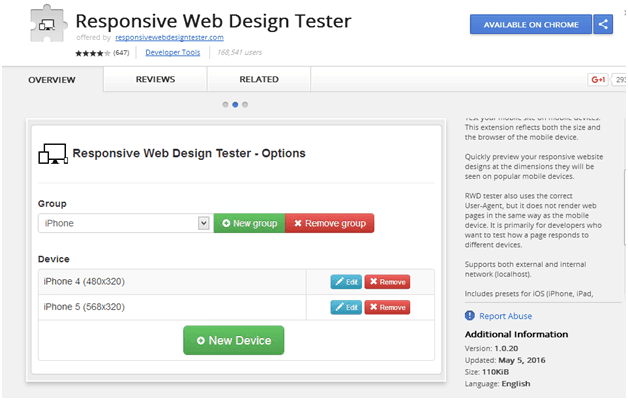 responsive web design tester