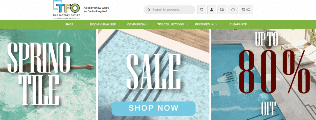 Sale announcement on the website